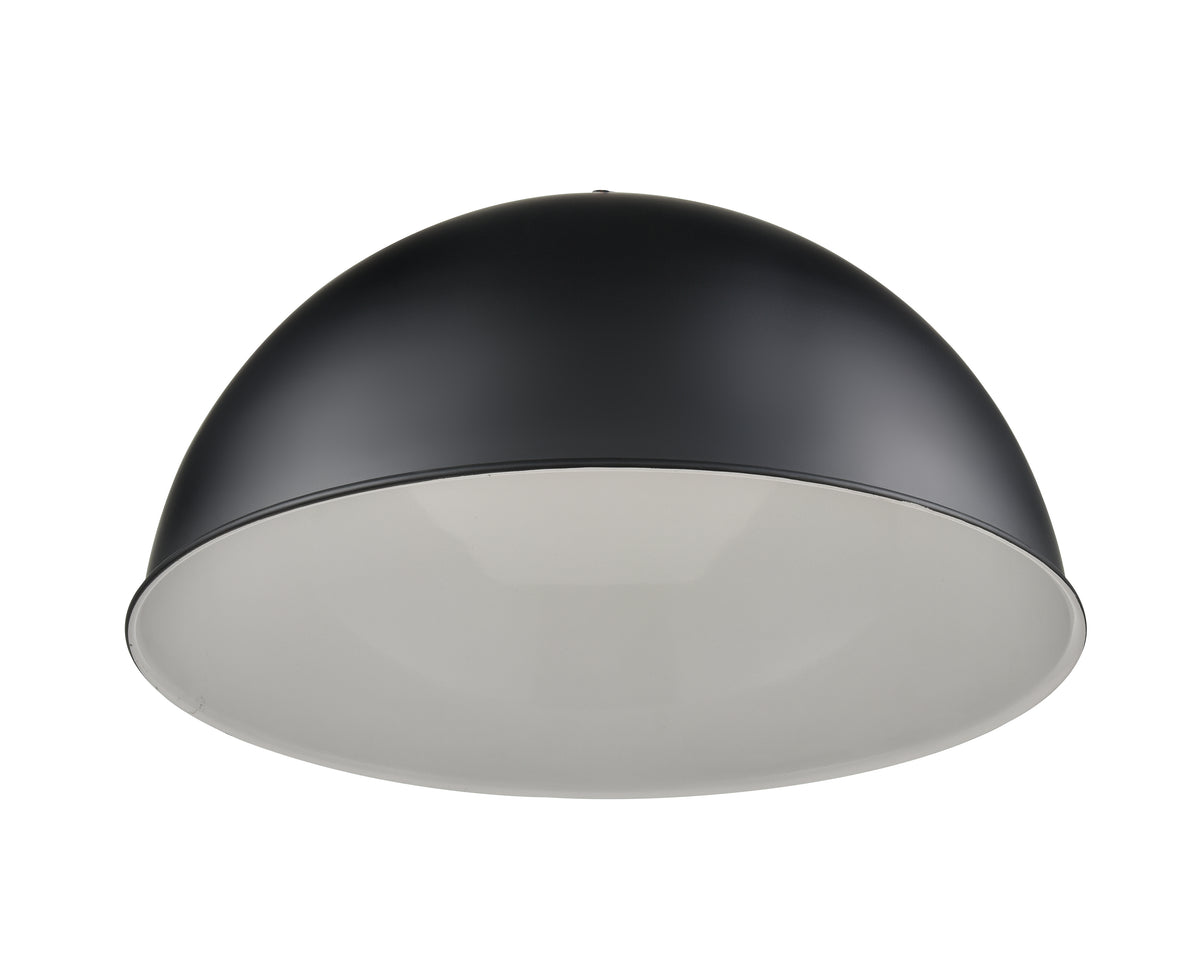 18'' Satin Black Aluminum R Series Wide Deep Bowl Warehouse Shade