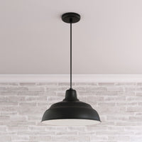 7.25'' R Series Satin Black 1 Light Pendant