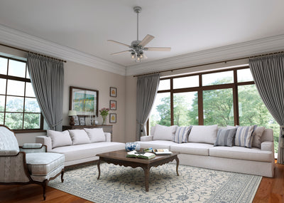 52 inch Hartland Matte Silver Ceiling Fan with LED Light Kit and Pull Chain