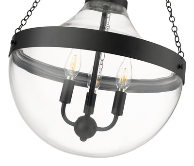 29.4'' Clarra Matte Black 3 Light Pendant