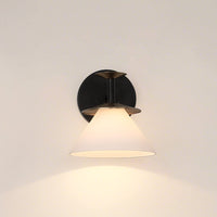 Tremolo 7-inch 1-light Matte Black and Champagne Gold Vanity Light with Etched Opal Glass