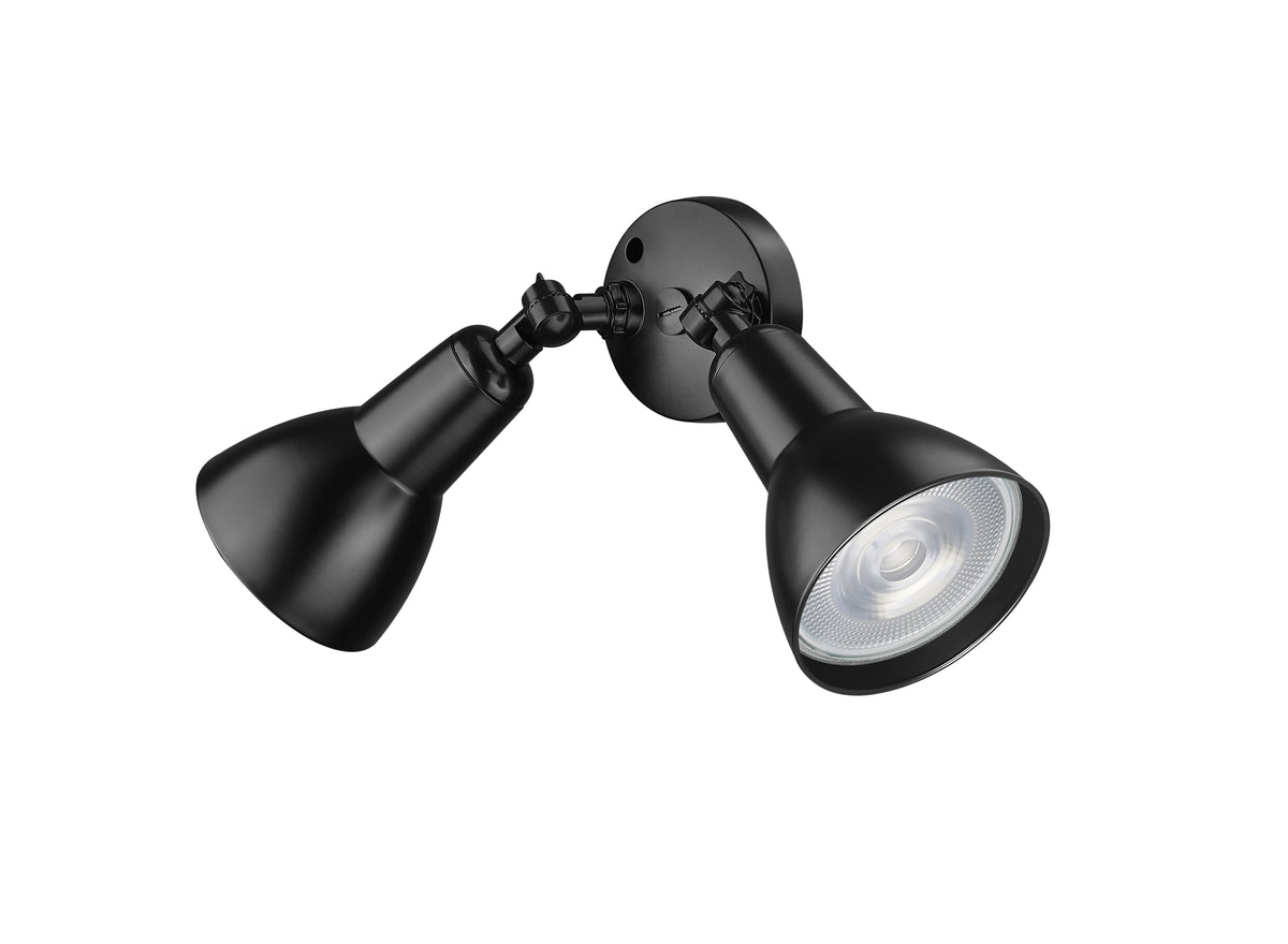 5.25''  Powder Coated Black 2 Light Flood Light