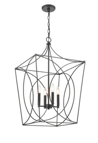 30.5'' Tracy Matte Black 4 Light Pendant
