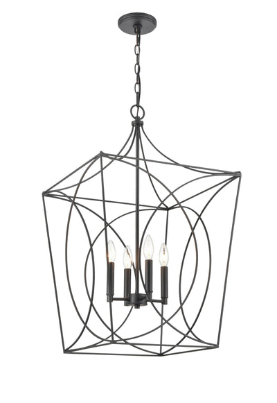 30.5'' Tracy Matte Black 4 Light Pendant