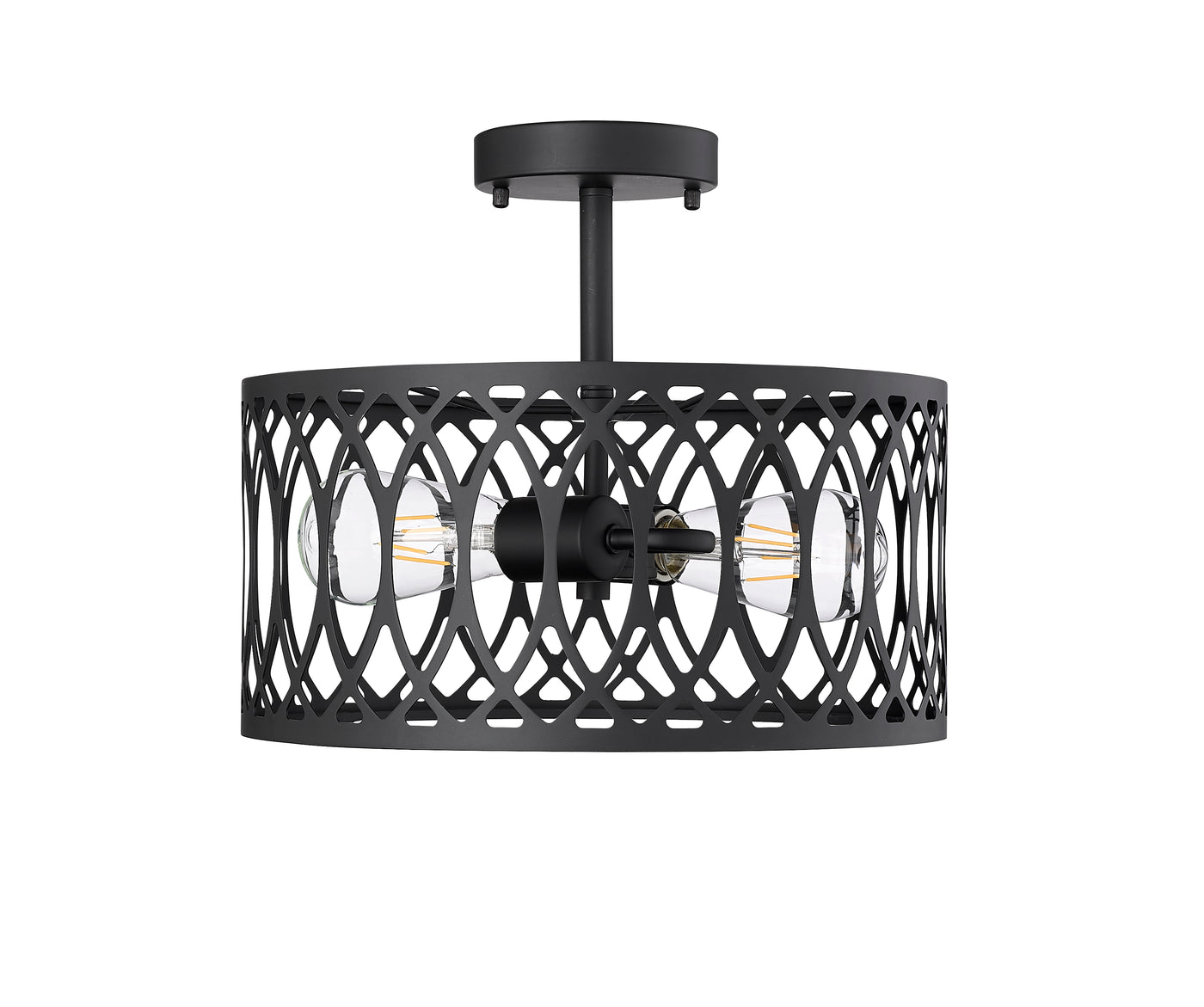 11'' Arelyn Matte Black 1 Light Semi-Flush Mount