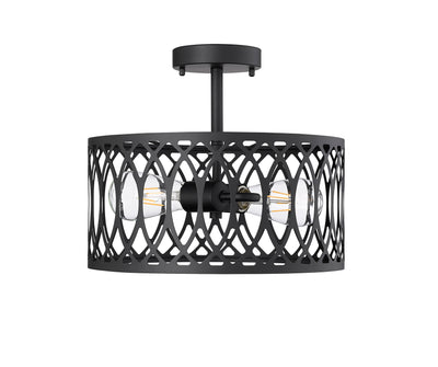 11'' Arelyn Matte Black 1 Light Semi-Flush Mount