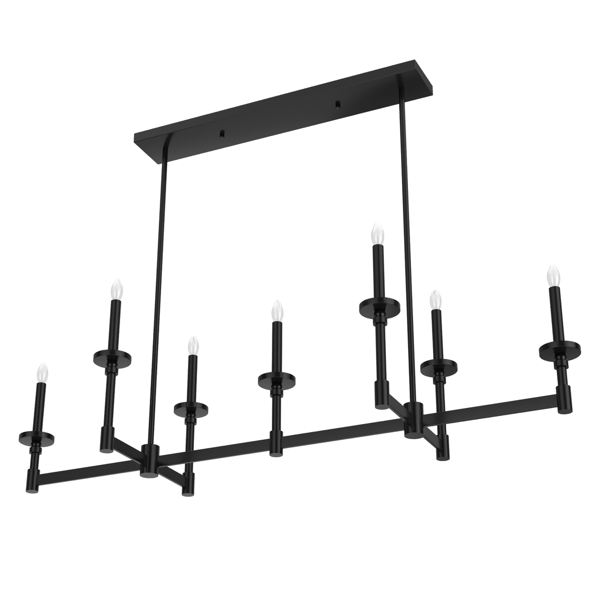 Briargrove 51.25-inch 7-light Matte Black Linear Chandelier
