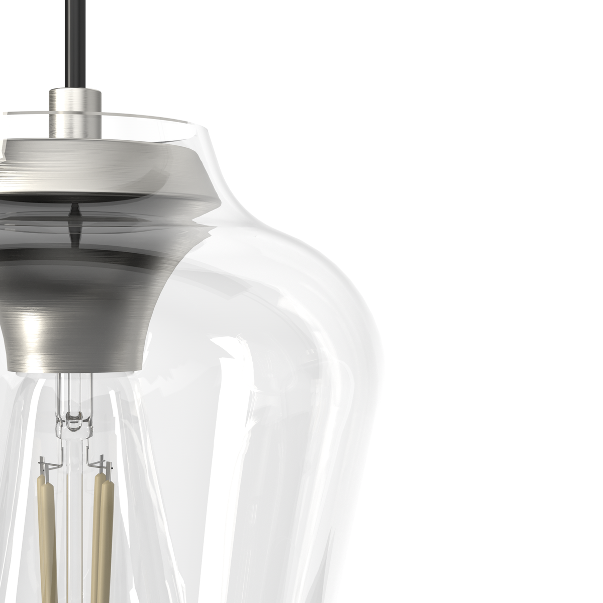 Vidria 20-inch 3-light Brushed Nickel Round Pendant Cluster with Clear Glass