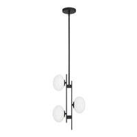 Julep 12-inch 3-light Matte Black Pendant Light with Opal Glass Shades