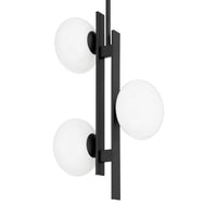 Julep 12-inch 3-light Matte Black Pendant Light with Opal Glass Shades