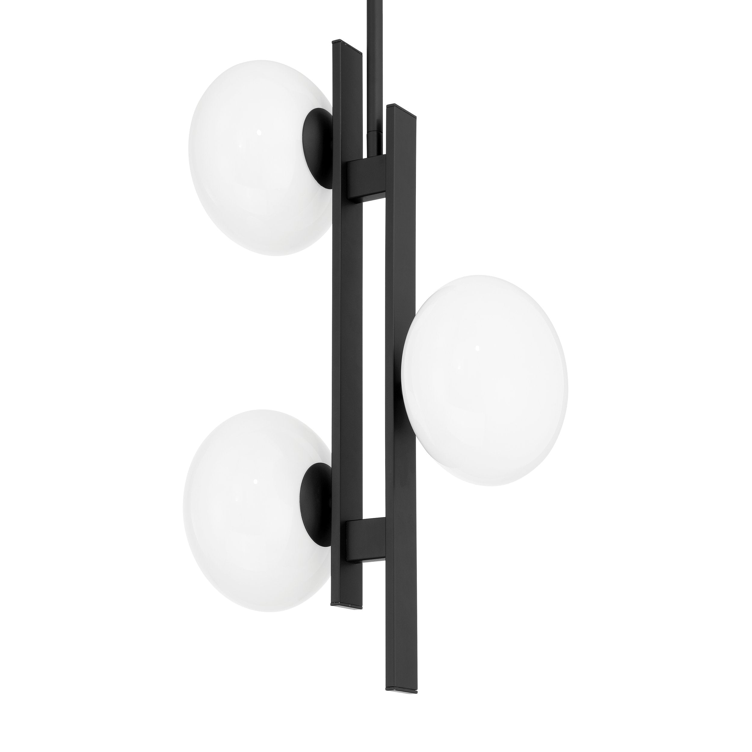 Julep 12-inch 3-light Matte Black Pendant Light with Opal Glass Shades