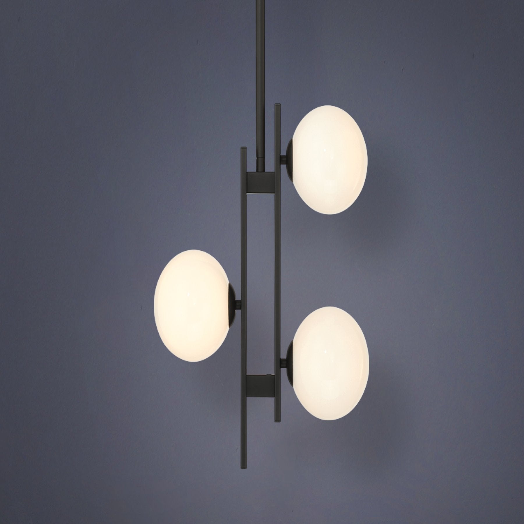 Julep 12-inch 3-light Matte Black Pendant Light with Opal Glass Shades