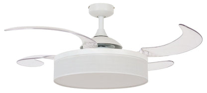 Fraser 48 Inch 3 Light White Fan with Retractable Blades