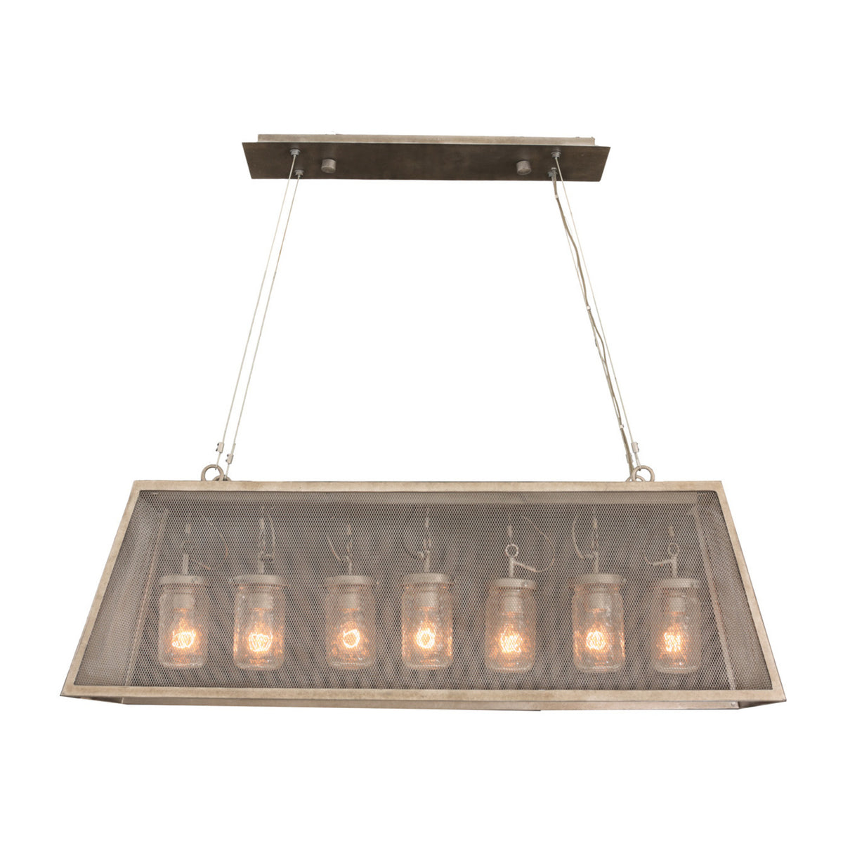 16'' Highland 7 Light Country Iron Linear Pendant
