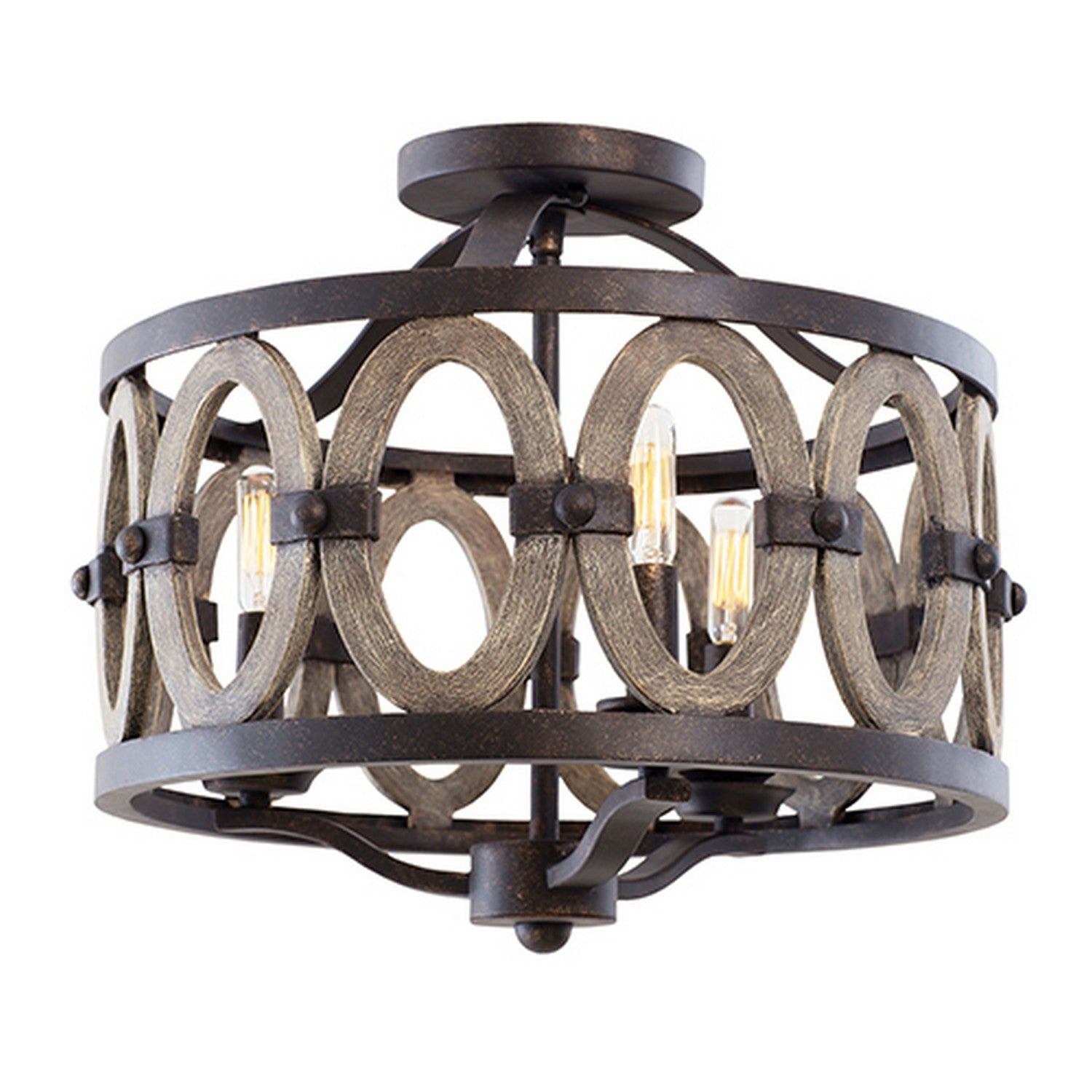14'' Belmont 3 Light Florence Gold Flush Mount