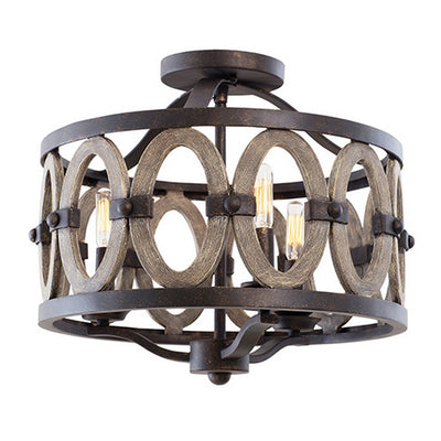 14'' Belmont 3 Light Florence Gold Flush Mount