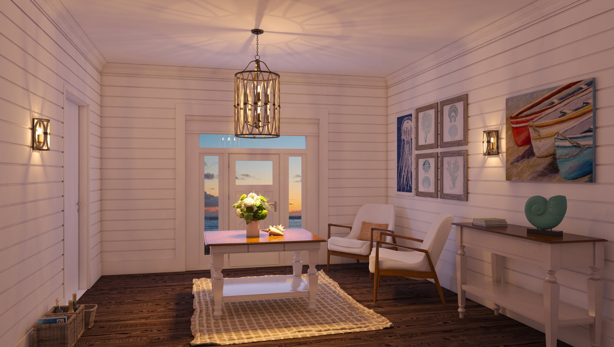 39.5'' Belmont 8 Light Florence Gold Chandelier