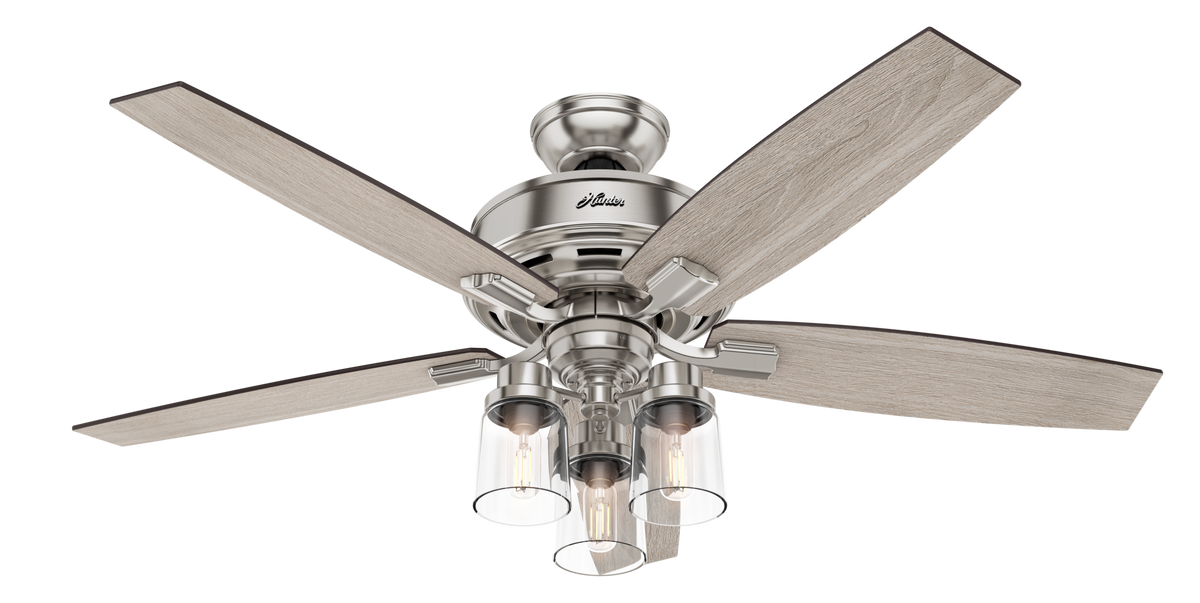 52 inch Bennett Brushed Nickel Ceiling Fan with LED Light Kit and Handheld Remote