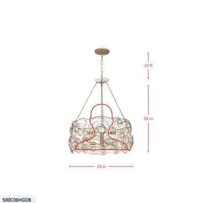 Ethereal Rose 6 Light Chandelier