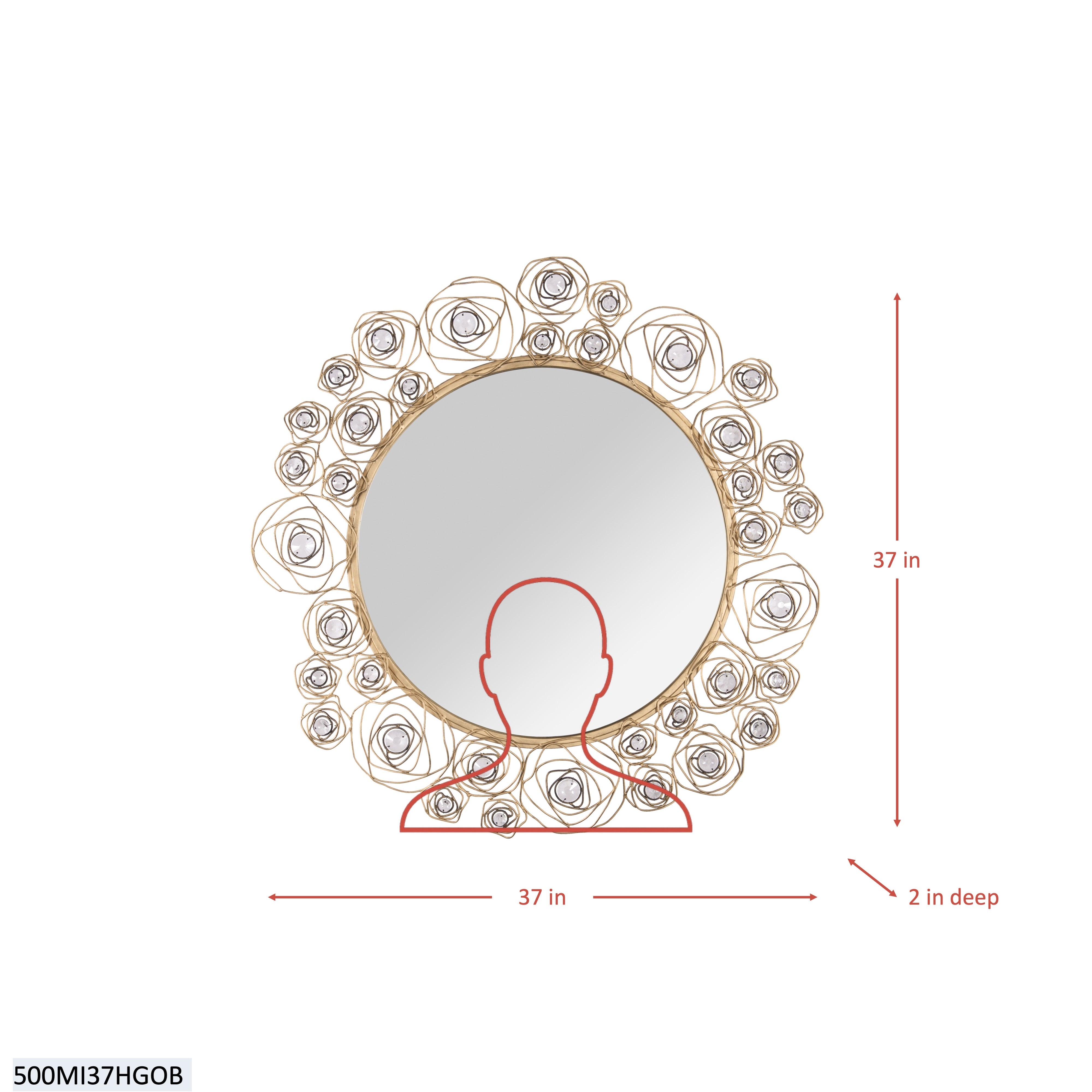 Ethereal Rose 38-in Wall Mirror