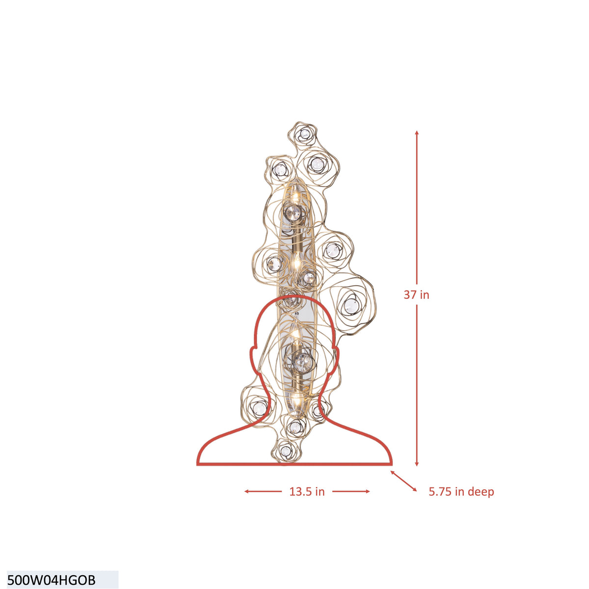 Ethereal Rose 4 Light Wall Sconce