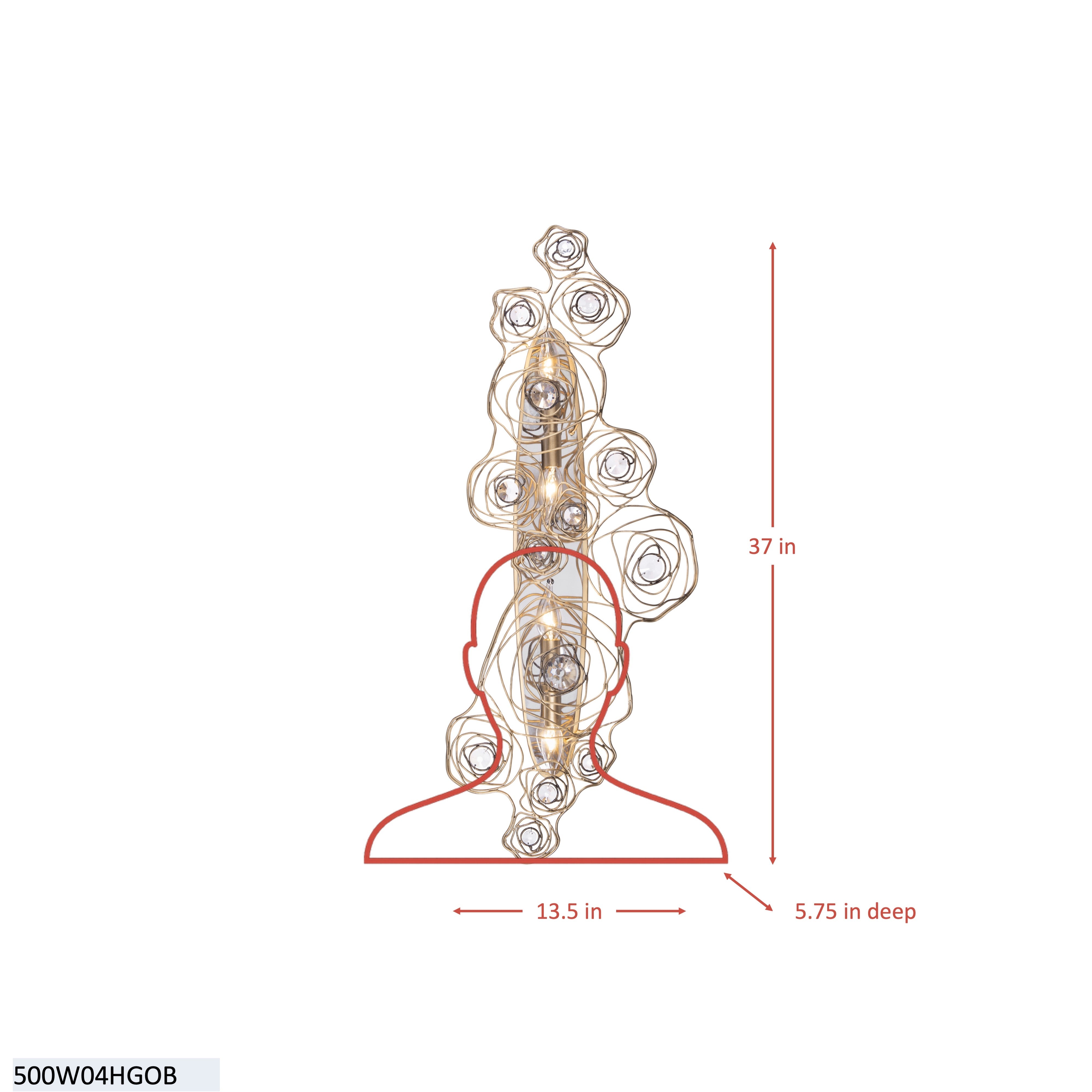 Ethereal Rose 4 Light Wall Sconce