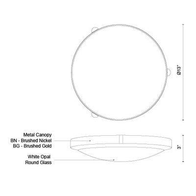 Floyd 13-in Steel Flush Mount