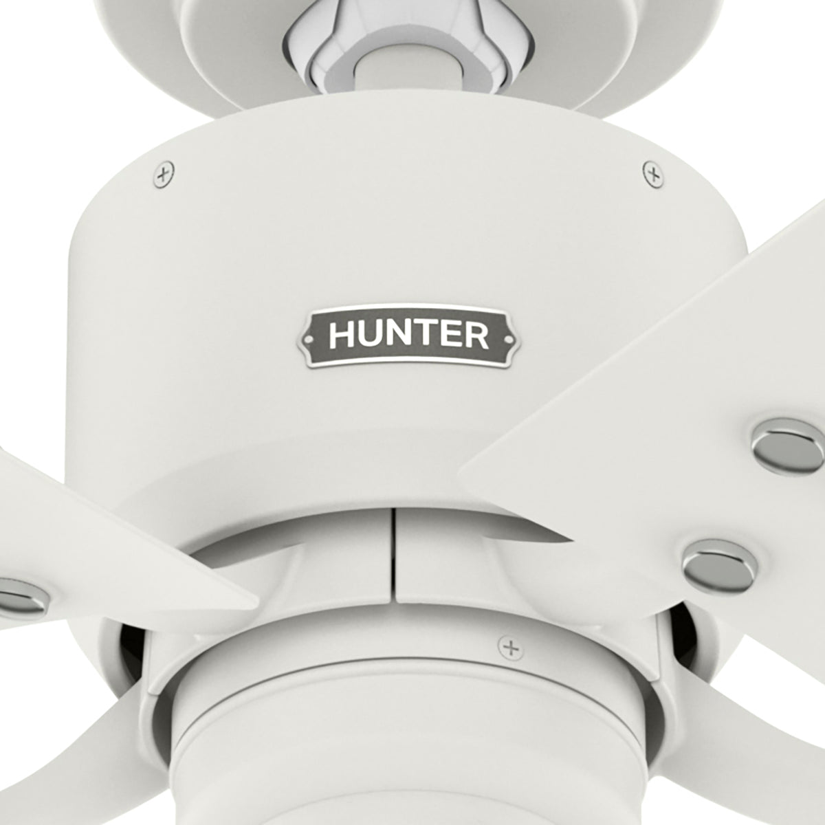 52 inch Windbound Matte White Damp Rated Ceiling Fan and Pull Chain