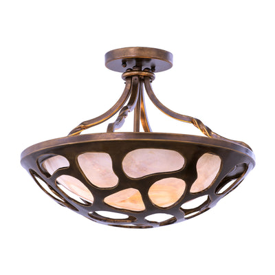 14'' Gramercy 3 Light Copper Patina Semi-Flush Mount