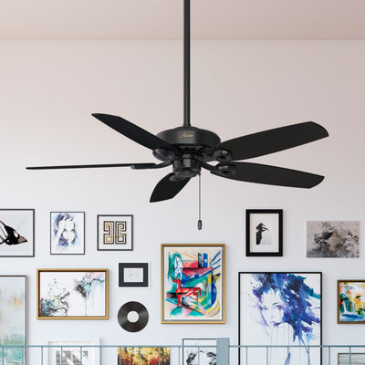 52 inch Builder Matte Black Ceiling Fan and Pull Chain