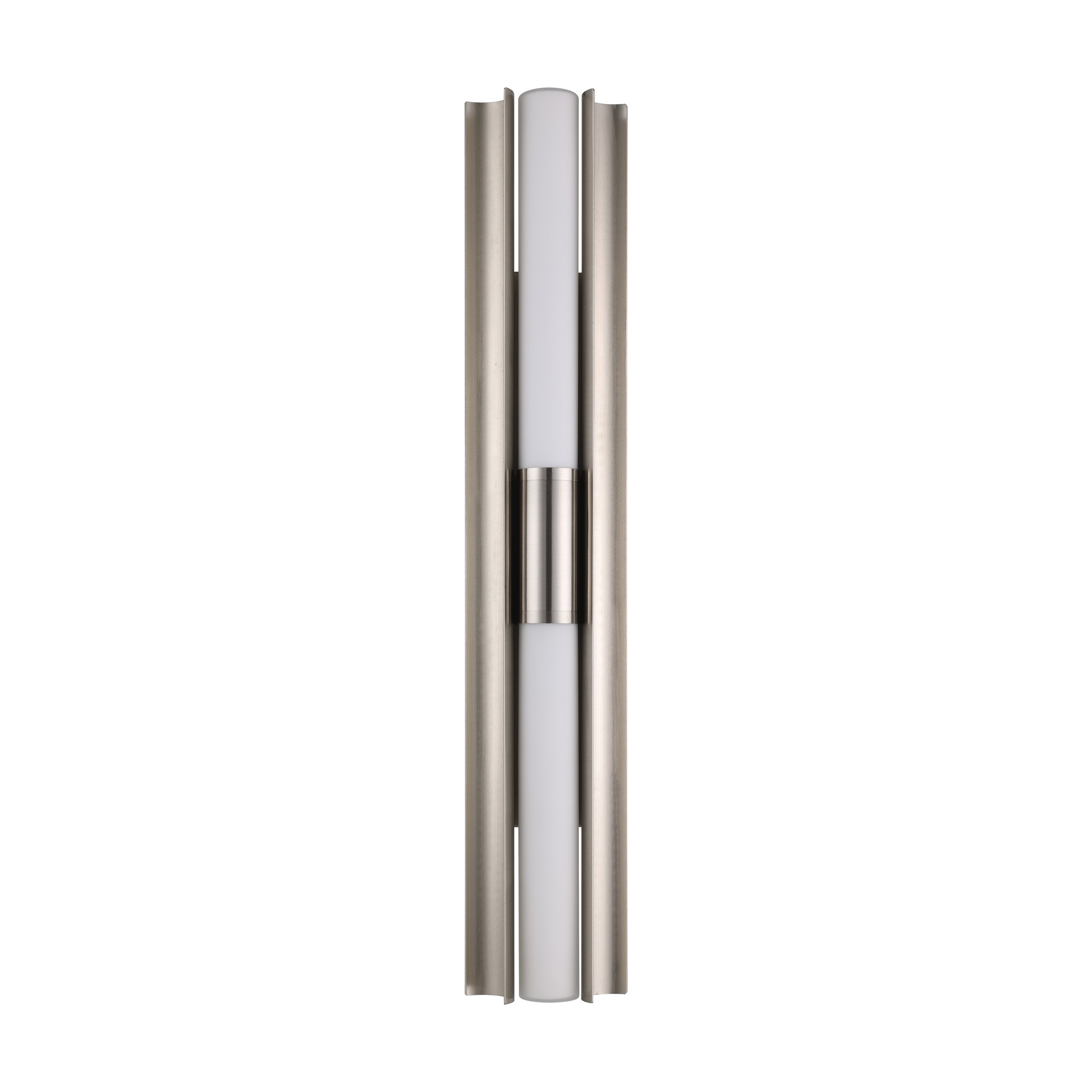 Colton 30-inch 2-light Brushed Nickel 5CCT LED Vanity Light with Etched Opal Glass Shades