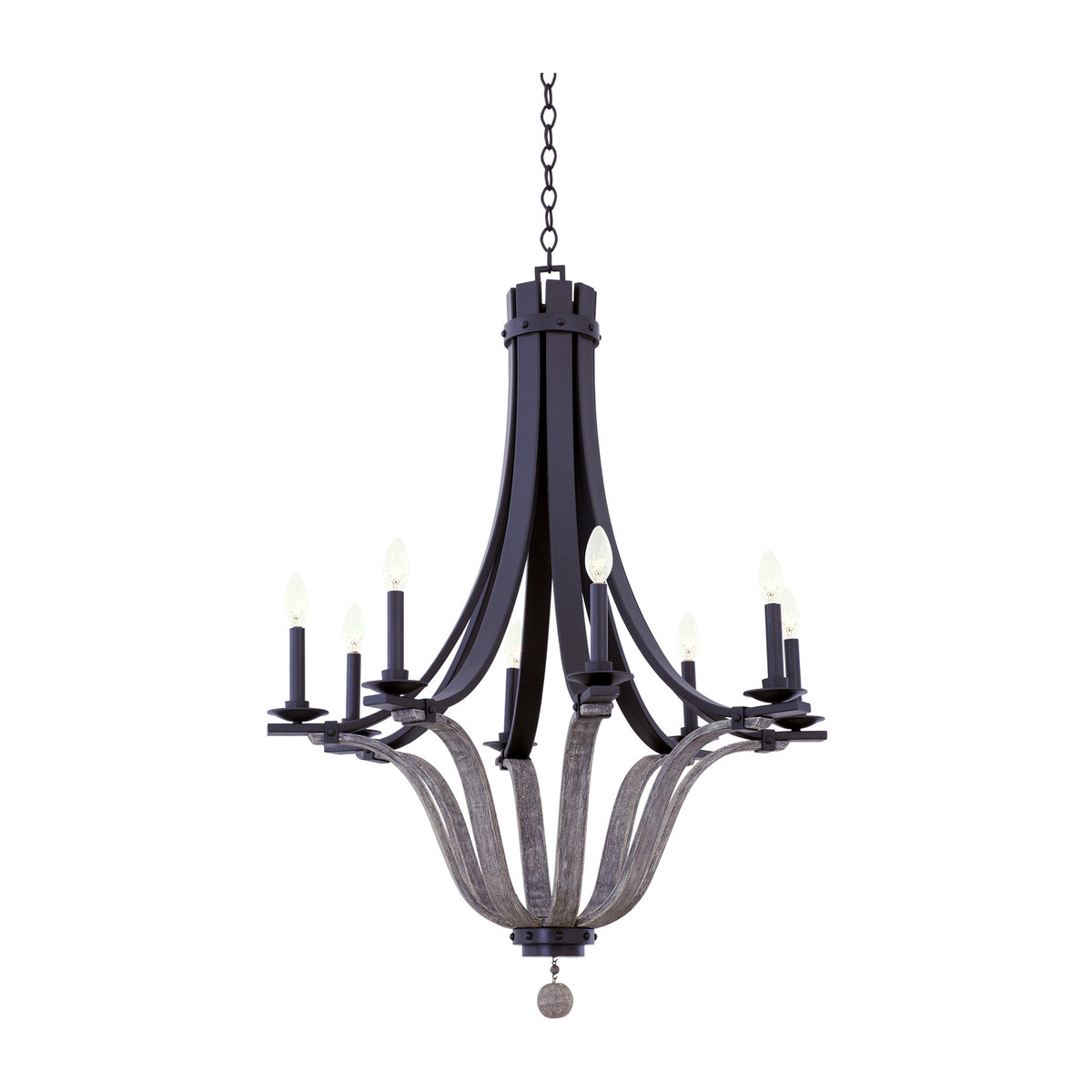 43'' Lansing 8 Light Satin Bronze Chandelier