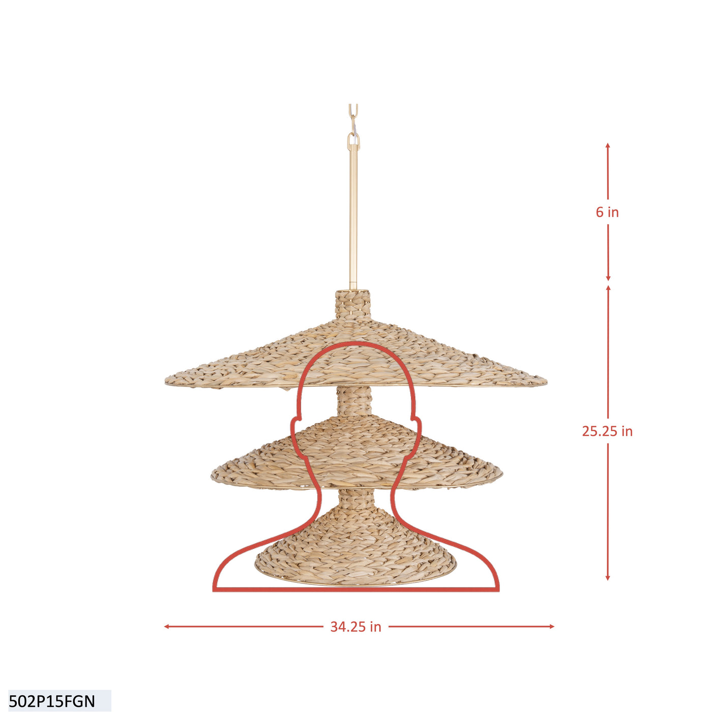 Hilton Head 15 Light 3-Tier Pendant