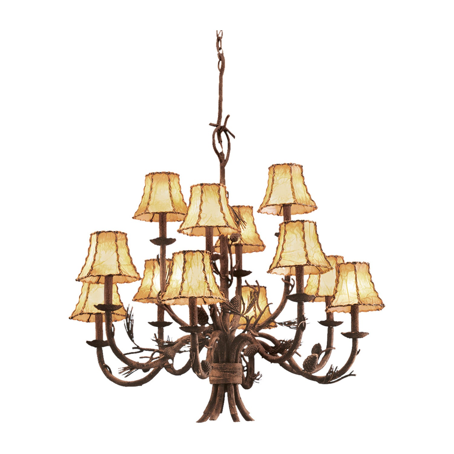 34'' Ponderosa 12 Light Ponderosa Chandelier