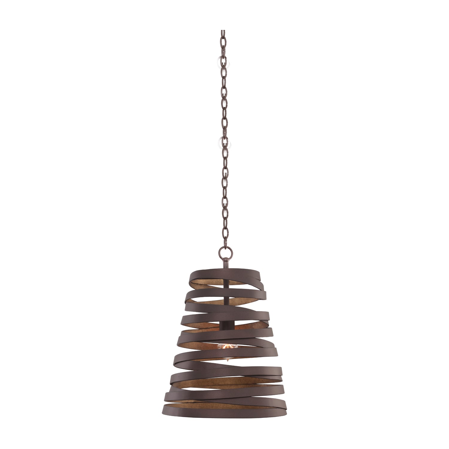 16'' Tempest 1 Light Antique Bronze w/ Antique Gold Pendant