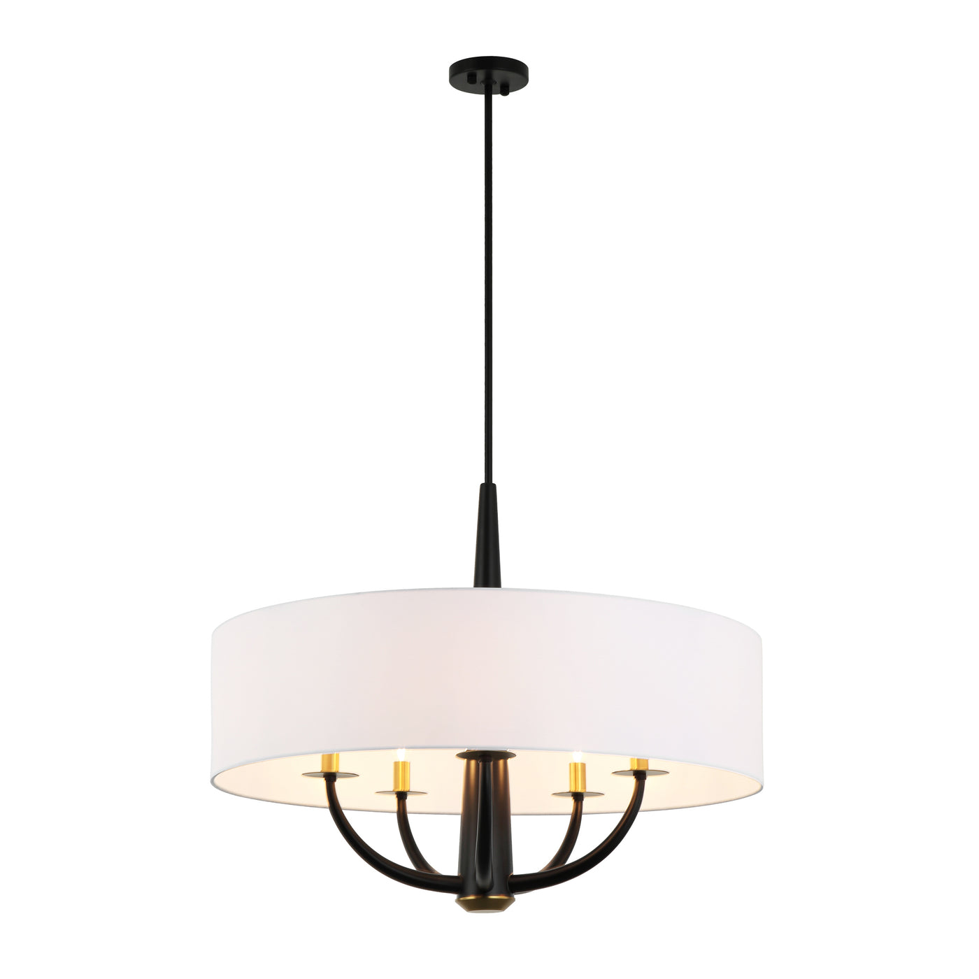 Patchwork 5 Light Satin Brass Pendant