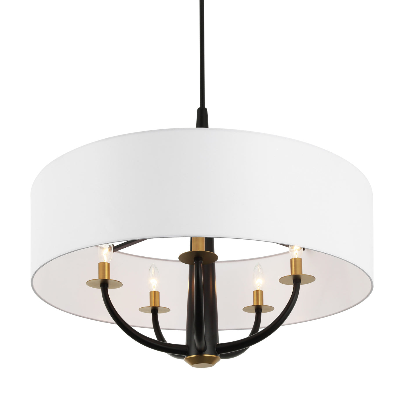 Patchwork 5 Light Satin Brass Pendant
