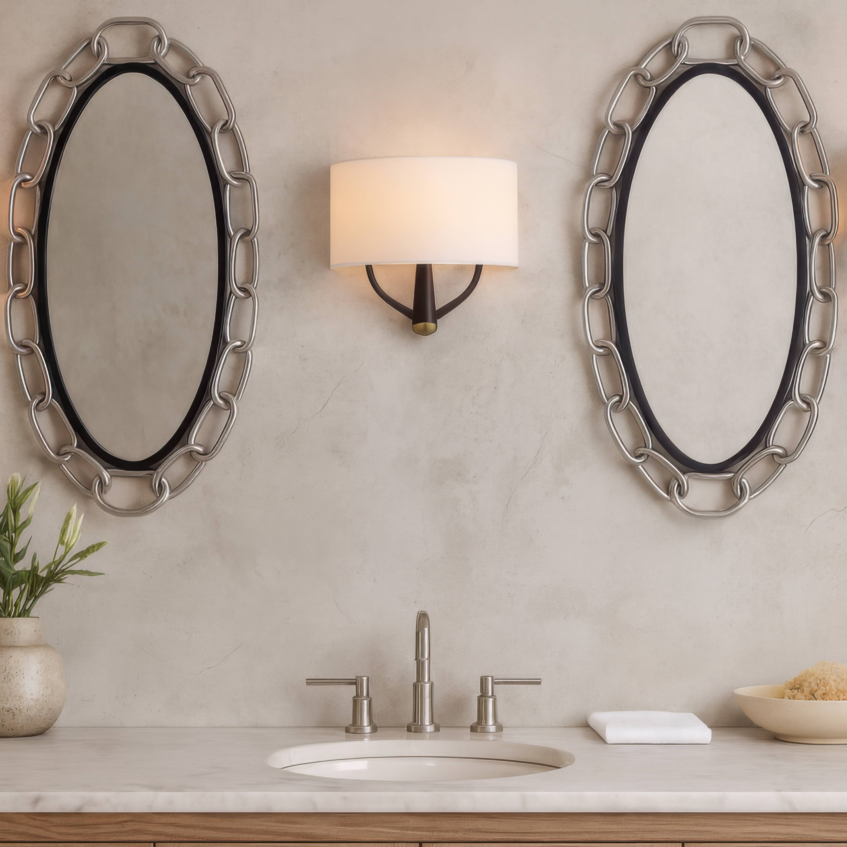 Chains of Love 24x40 Oval Wall Mirror