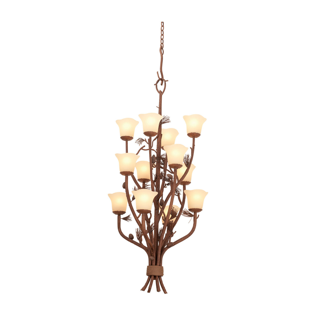 52'' Ponderosa 12 Light Ponderosa Chandelier