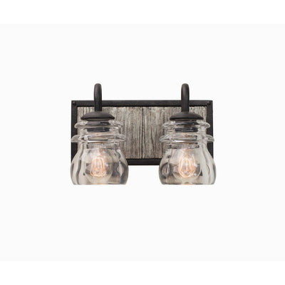 12'' Bainbridge 2 Light Black Iron Vanity Light