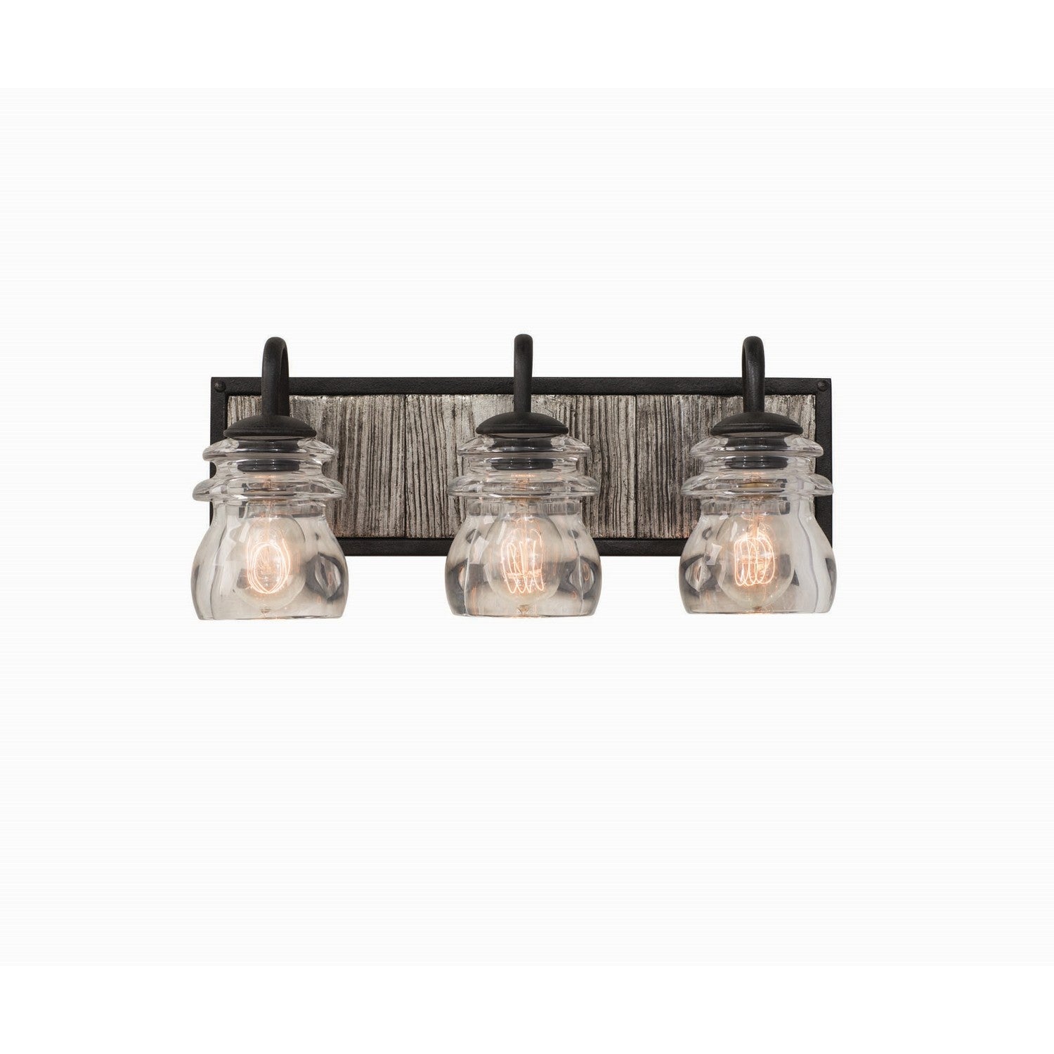 19'' Bainbridge 3 Light Black Iron Vanity Light