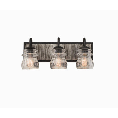 19'' Bainbridge 3 Light Black Iron Vanity Light