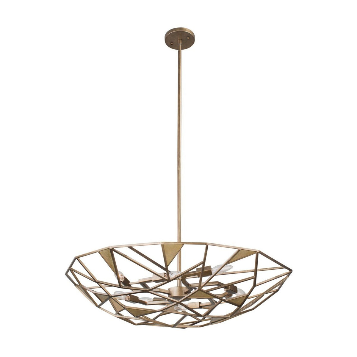 9'' Esmeralda 6 Light Pearlized Antique Brass Semi-Flush Mount