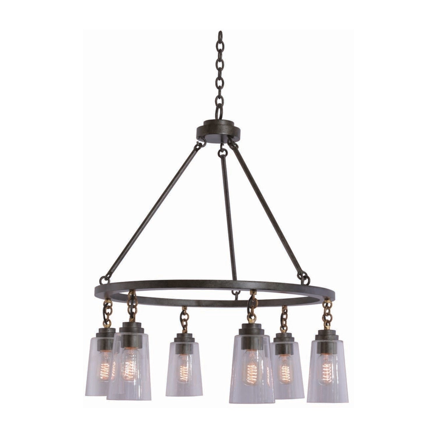 31'' Dillon 6 Light Milled Iron Chandelier