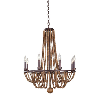 34'' Beechwood 8 Light Royal Mahogany Chandelier