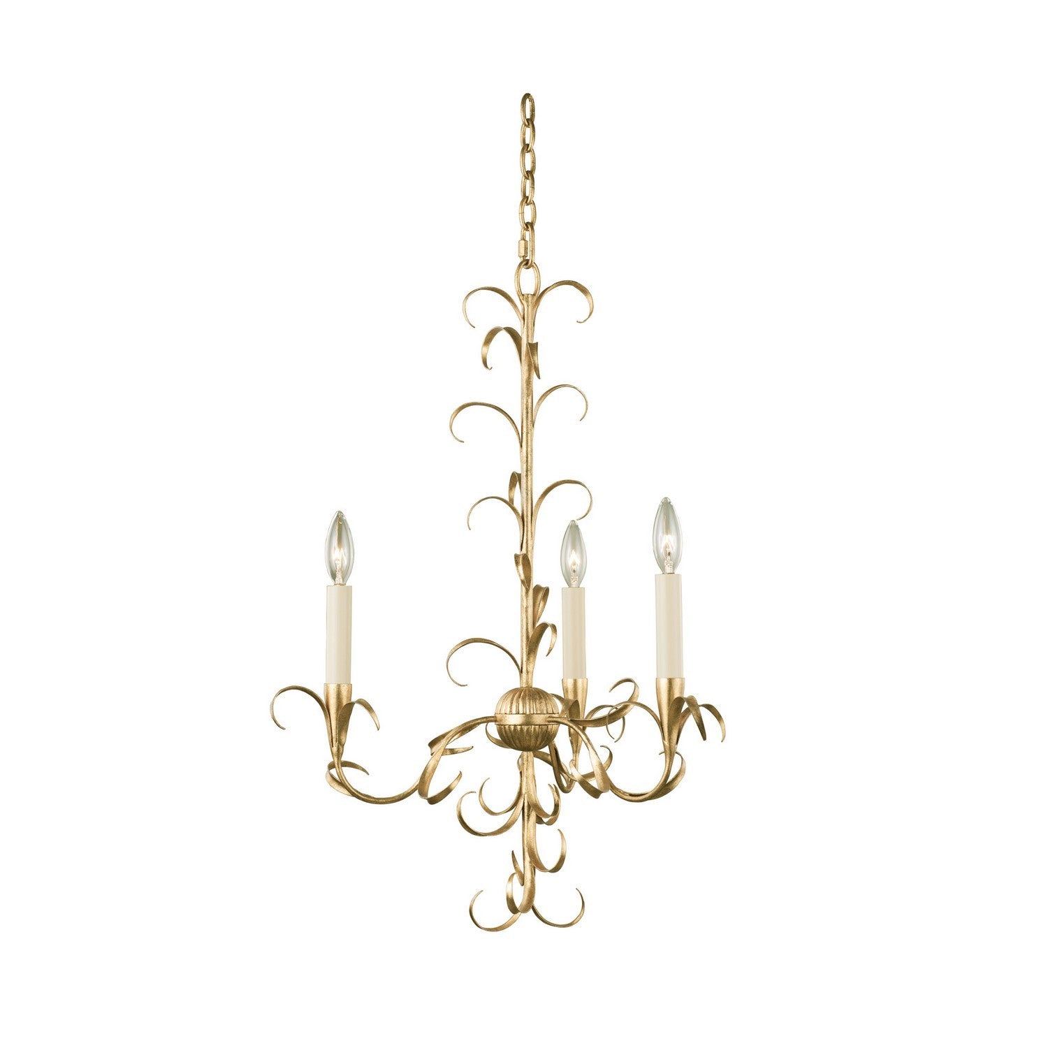 26'' Ainsley 3 Light Oxidized Gold Leaf Chandelier