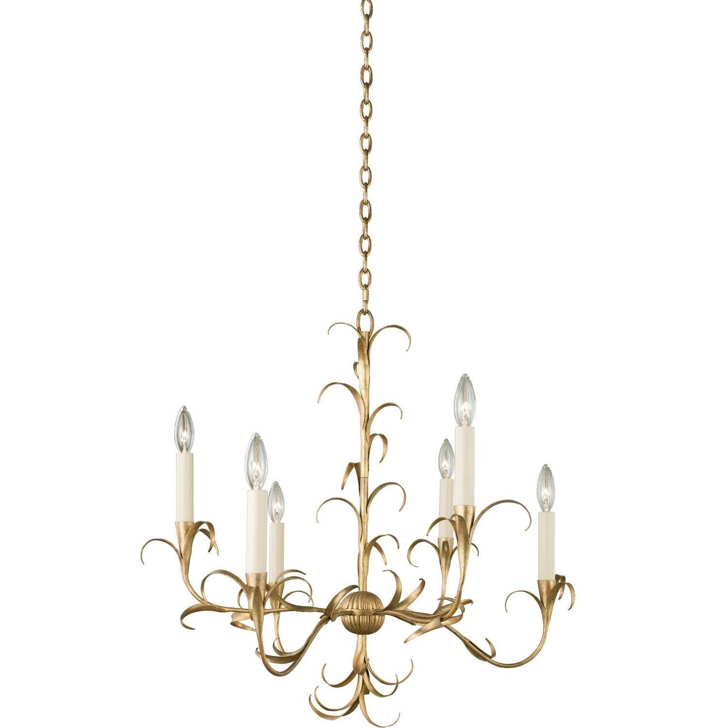 26'' Ainsley 6 Light Oxidized Gold Leaf Chandelier