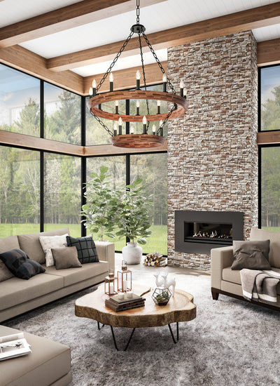 48.5'' Lansdale 18 Light Black Iron Tiered Chandelier