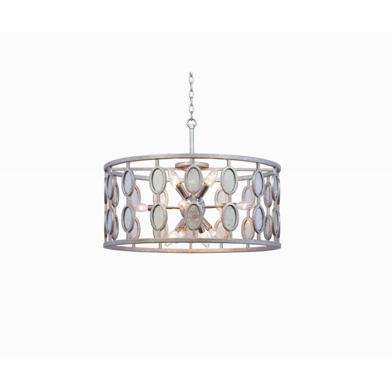 20'' Palomar 12 Light Vintage Silver Leaf Chandelier