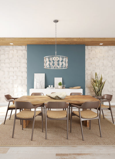 20'' Palomar 12 Light Vintage Silver Leaf Chandelier